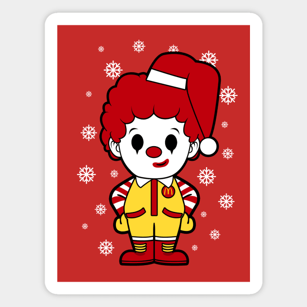 Ronald McDonalds Christmas Magnet by liora natalia